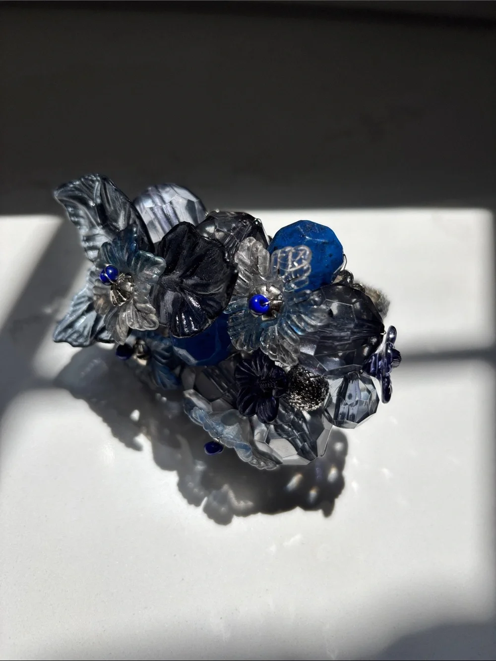 Kim Seybert Gardenia Blue Napkin Rings - Set of 4
